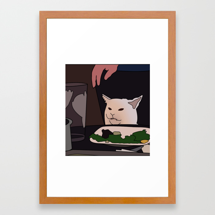 Salad Cat Meme Framed Art Print By Zivile Society6