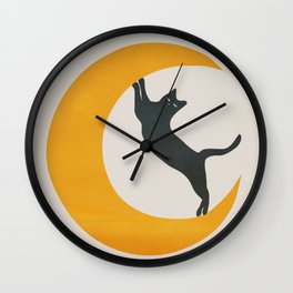 Moon and Cat Wall Clock