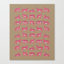 Year of the Tiger in Pop Pink and Tan Canvas Print