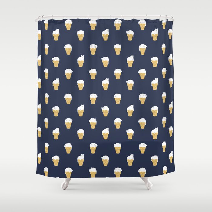 Meowlting Pattern Shower Curtain