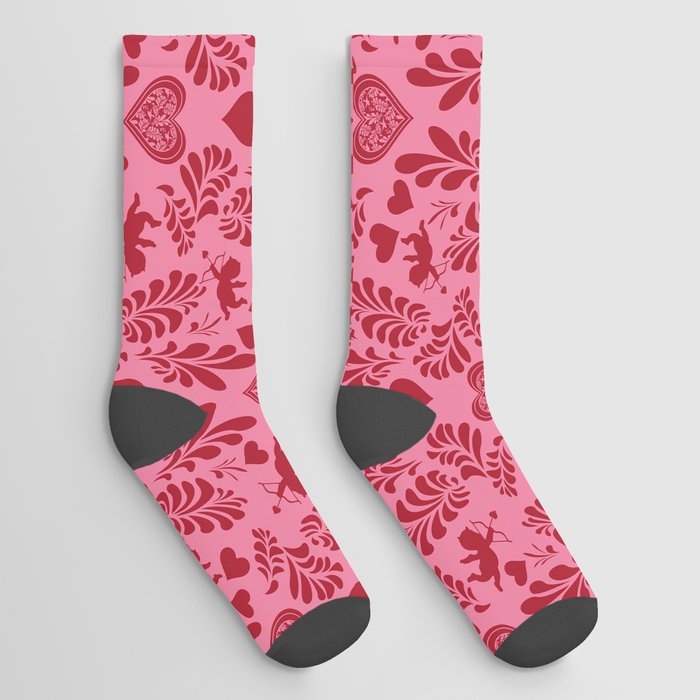 Red Cupid And Heart Love Collection Socks
