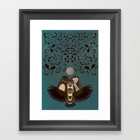 Owls in the Sky Framed Art Print