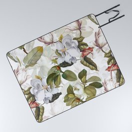 Vintage & Shabby Chic - Spring Flowers Magnolia Botanical Garden Picnic Blanket