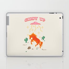 Giddy Up - Punny Desert Horse UFO Alien Abduction Laptop Skin