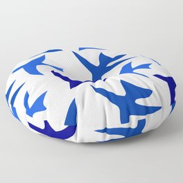 Matisse cut-out birds - blue and white pattern Floor Pillow