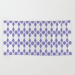 Lavender and White Honeycomb Pattern Beach Towel