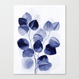 Indigo blue eucalyptus Canvas Print