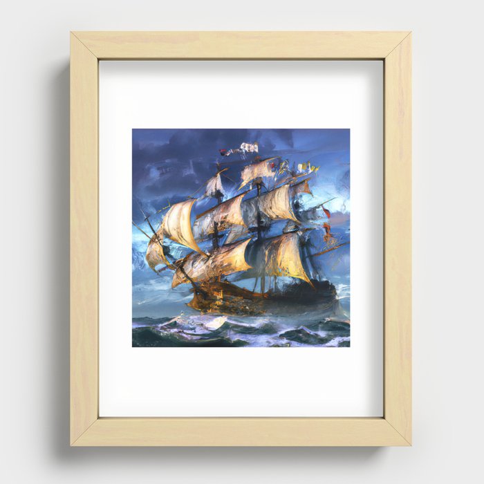 Ancient Spanish Galleon Recessed Framed Print