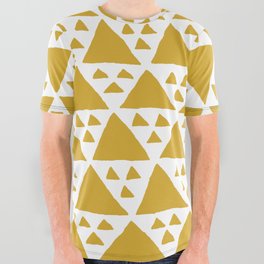 Triangles Big and Small in gold All Over Graphic Tee