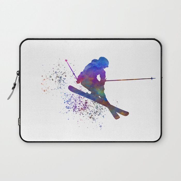 Skier in watercolor Laptop Sleeve