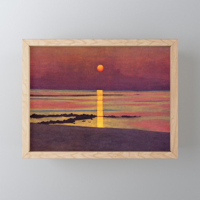 Sunset at the Beach landscape painting by Félix Vallotton Framed Mini Art Print