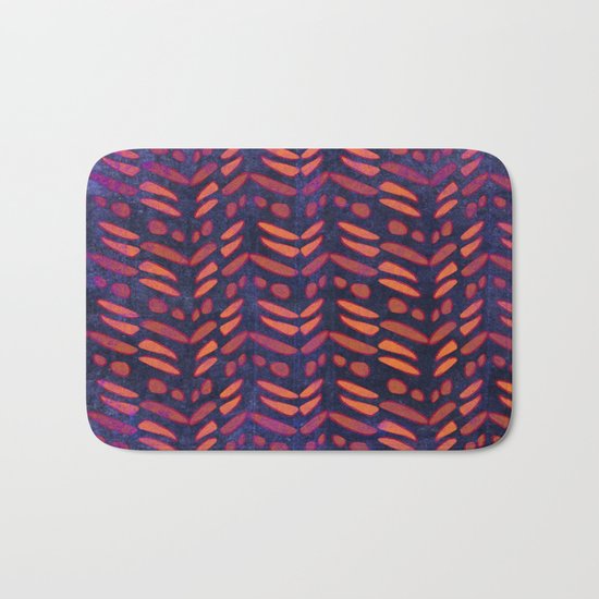 Tribal Pattern on Indigo Bath Mat