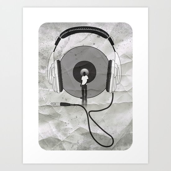 vinyl afro Art Print