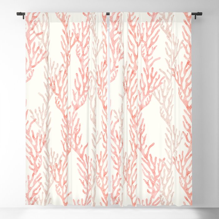 coral - warm pink Blackout Curtain