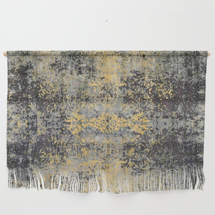 Modern black grey and yellow carpet Wall Hanging