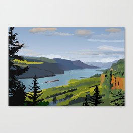 The Columbia River Gorge BRIGHTER! Canvas Print