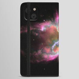 Coral Hot Pink Planetary Nebula iPhone Wallet Case