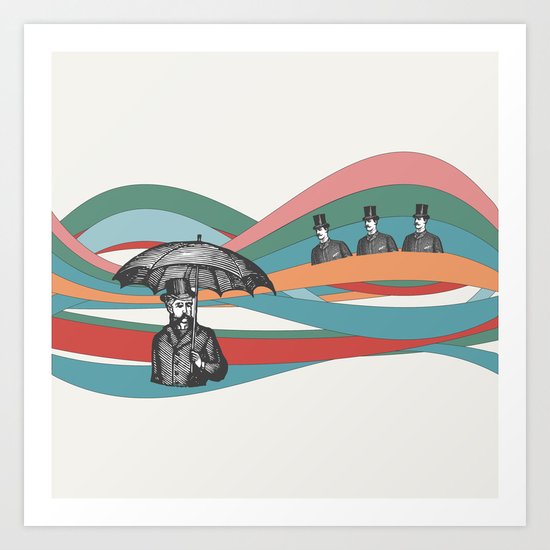 Riding the Waves Art Print
