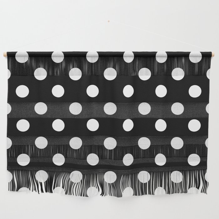 Polka Dot Texture (White & Black) Wall Hanging