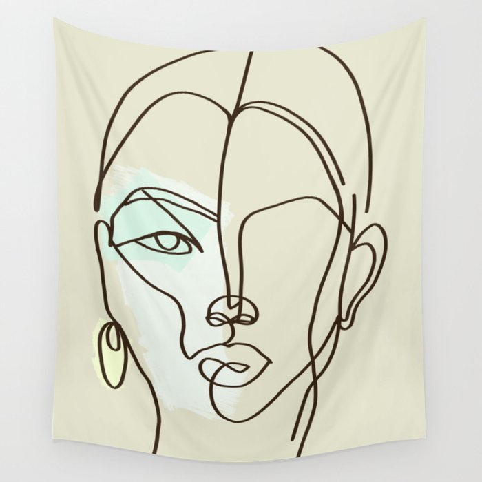Strong Girl With Earring Wall Tapestry