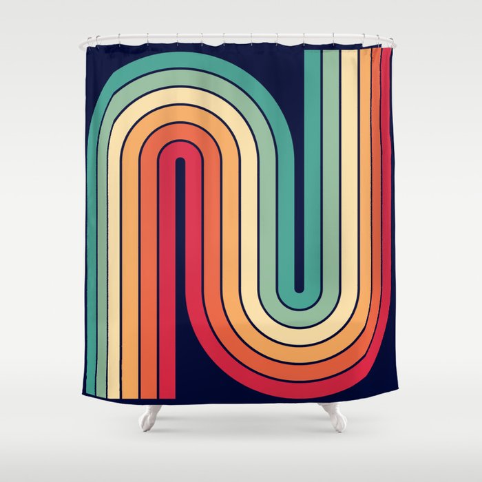 Retro 70s Stripe Colorful Rainbow 514 Art Print by Tony