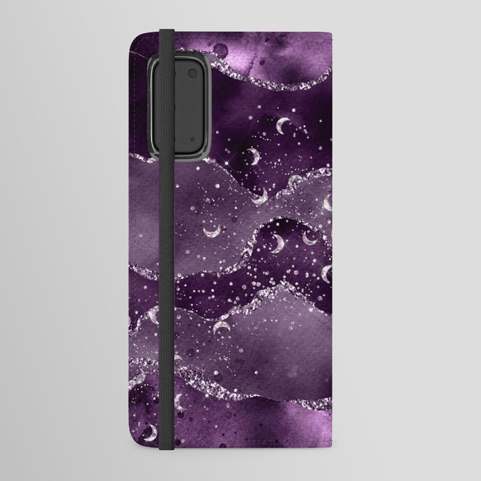 Purple Starry Agate Texture 02 Android Wallet Case