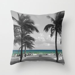 Miami Beach Florida Ocean photography Throw Pillow