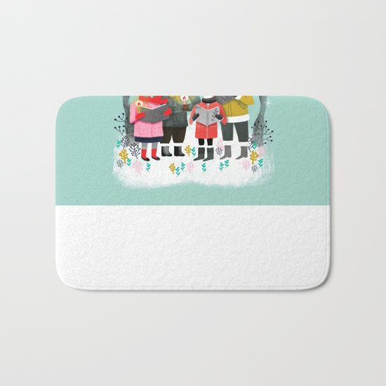 Woodland Christmas Carols by Andrea Lauren Bath Mat