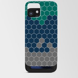 Honeycomb Blue Green Gray Grey Hive iPhone Card Case