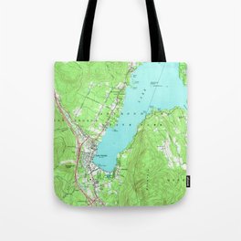 Vintage Map of Lake George New York (1966) Tote Bag