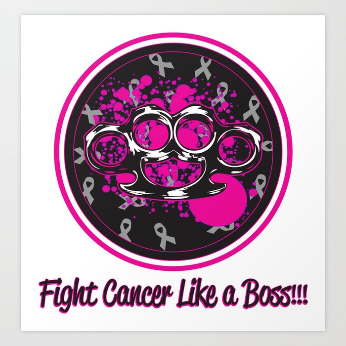 Download fight cancer like a boss Art Print by vectorart | Society6