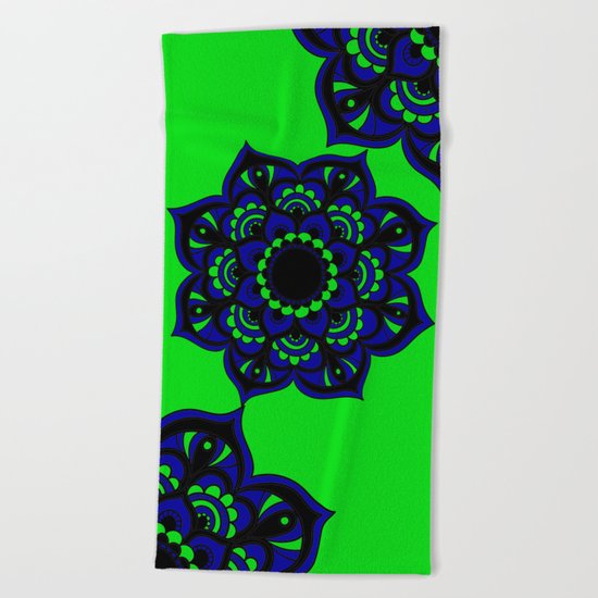 Peacock flower | Mandala Beach Towel