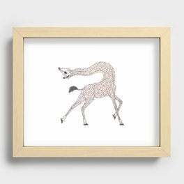 VERY fast Giraffe running at incredible hihg speed Recessed Framed Print