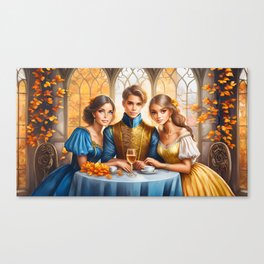 Renaissance Threesome On Date Night Canvas Print