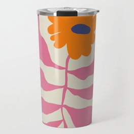 Pop Art flower  Travel Mug | Pink, Fun, Christmas, Digital, Funny, Curated, Orange, Retro, Love, Botanical 