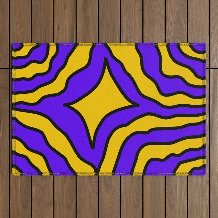 Purple and Yellow Abstract Design🟣🟡  Outdoor Rug