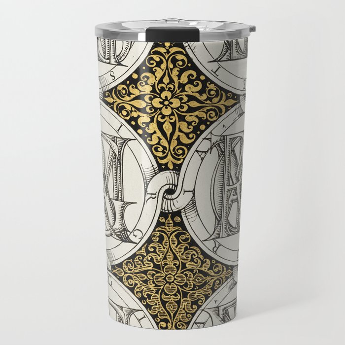 Vintage calligraphic poster Travel Mug