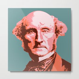 John Stuart Mill Metal Print | Inductivelogic, Socialliberty, Socialism, Politics, Utilitarianism, Orange, Feminist, Jeremybentham, Suffrage, Pink 