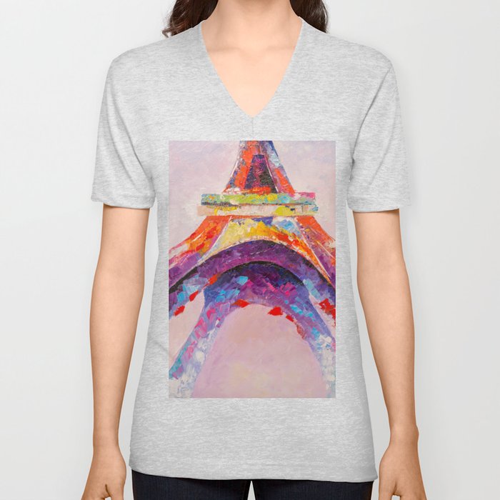 Eiffel tower V Neck T Shirt