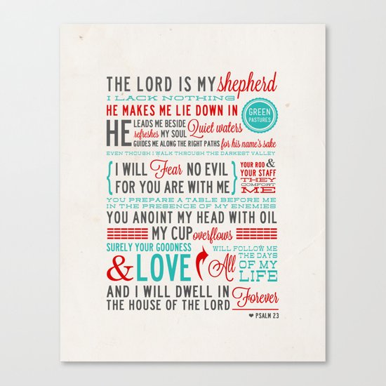 Psalm 23 Canvas Print By Meganwatson Society6