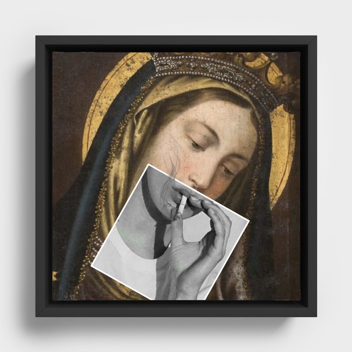 Smoking Mary Framed Canvas