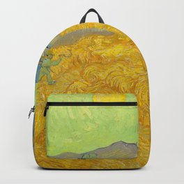 Wheatfield with a Reaper, 1889 by Vincent van Gogh Backpack