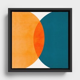 Mid Century Eclipse / Abstract Geometric Framed Canvas