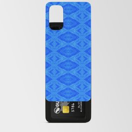 abstract pattern with gouache brush strokes in blue colors Android Card Case