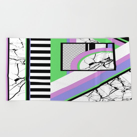 AMPS Deux - Abstract, Marble, Pastel, Stripes Beach Towel
