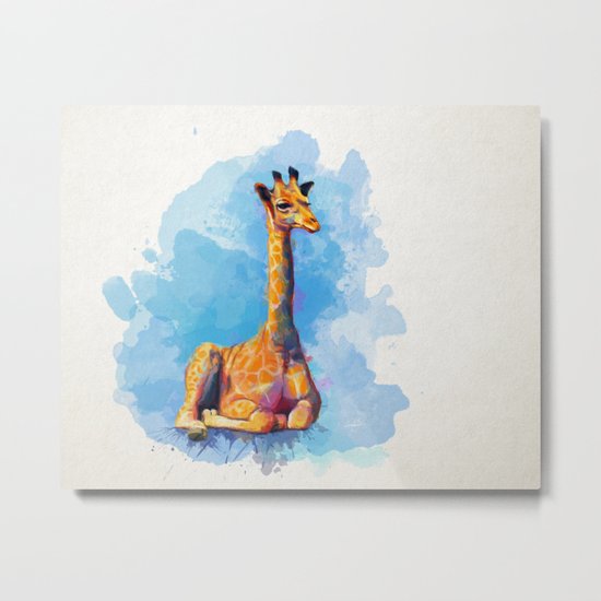 Baby Giraffe Metal Print