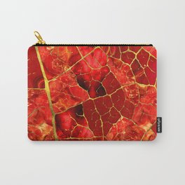 Red Marble Leaf Carry-All Pouch