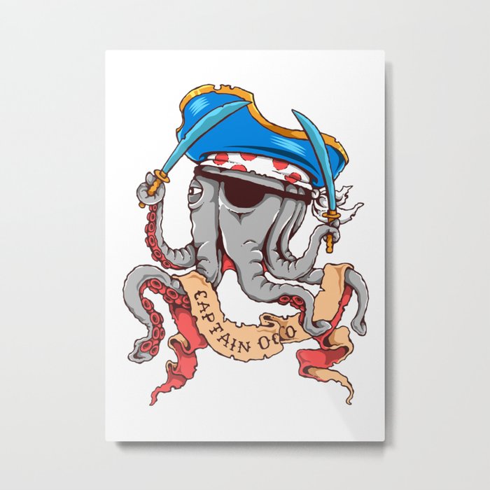 Captain Octopus Metal Print