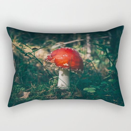 Little Red Mushroom in the Forest Rectangular Pillow