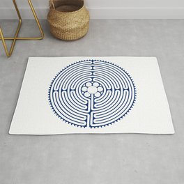 Cathedral of Our Lady of Chartres Labyrinth - Blue Area & Throw Rug